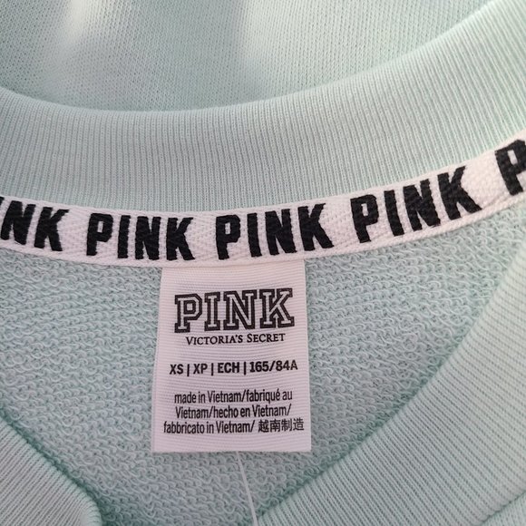 PINK NWT Mint Green & Gray Long Sleeve Sweatshirt - Picture 4 of 4